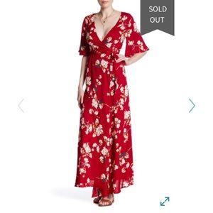 Reverse NWT Lily Wrap dress - red floral size S